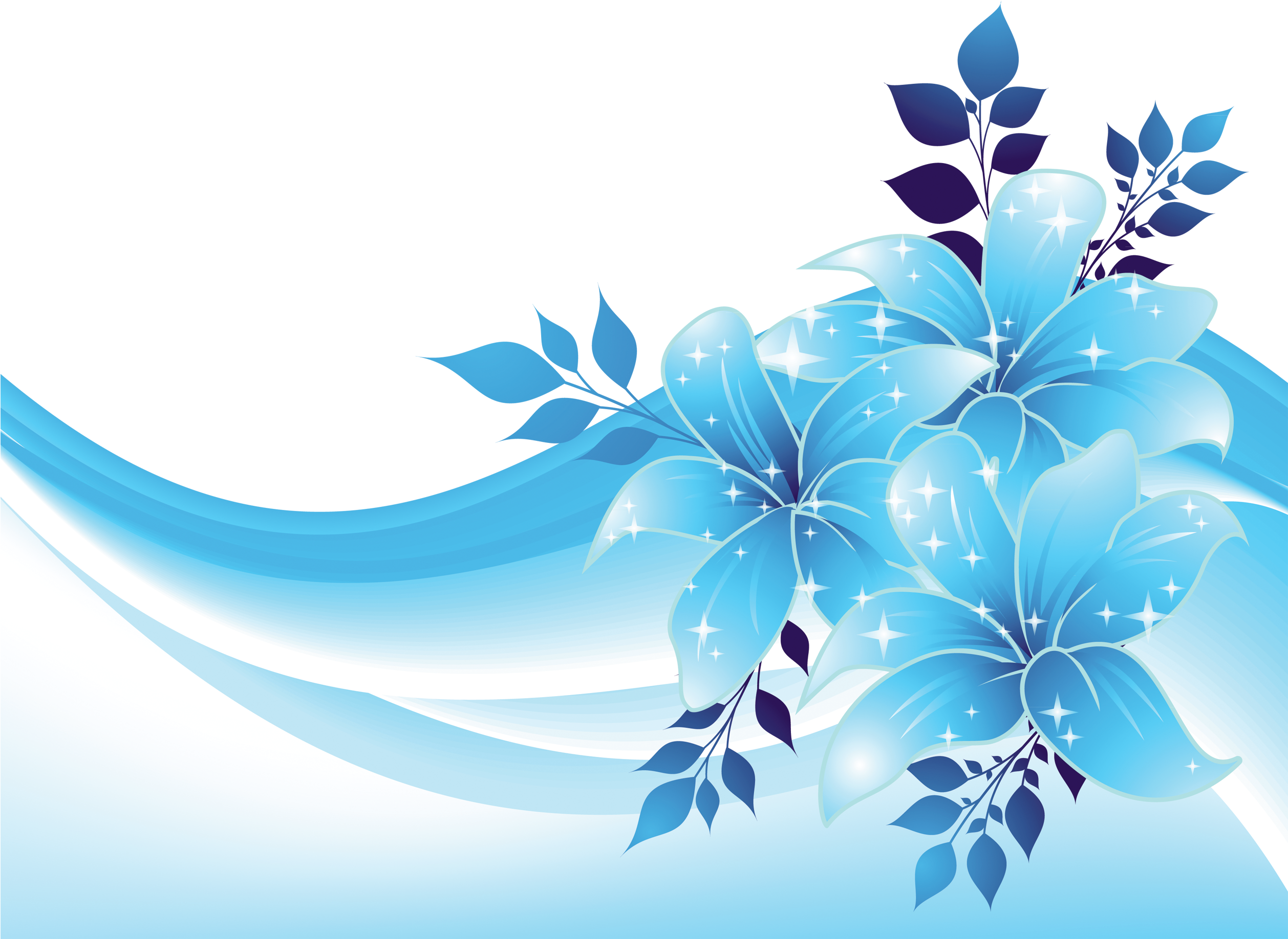 Blue Flowers Clipart A - Blue Flower Borders And Frames (2515x2112)