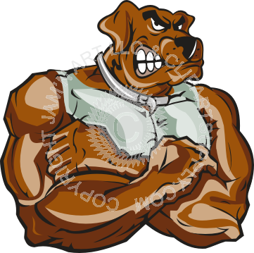 Dog With Muscles - Logo (361x359)