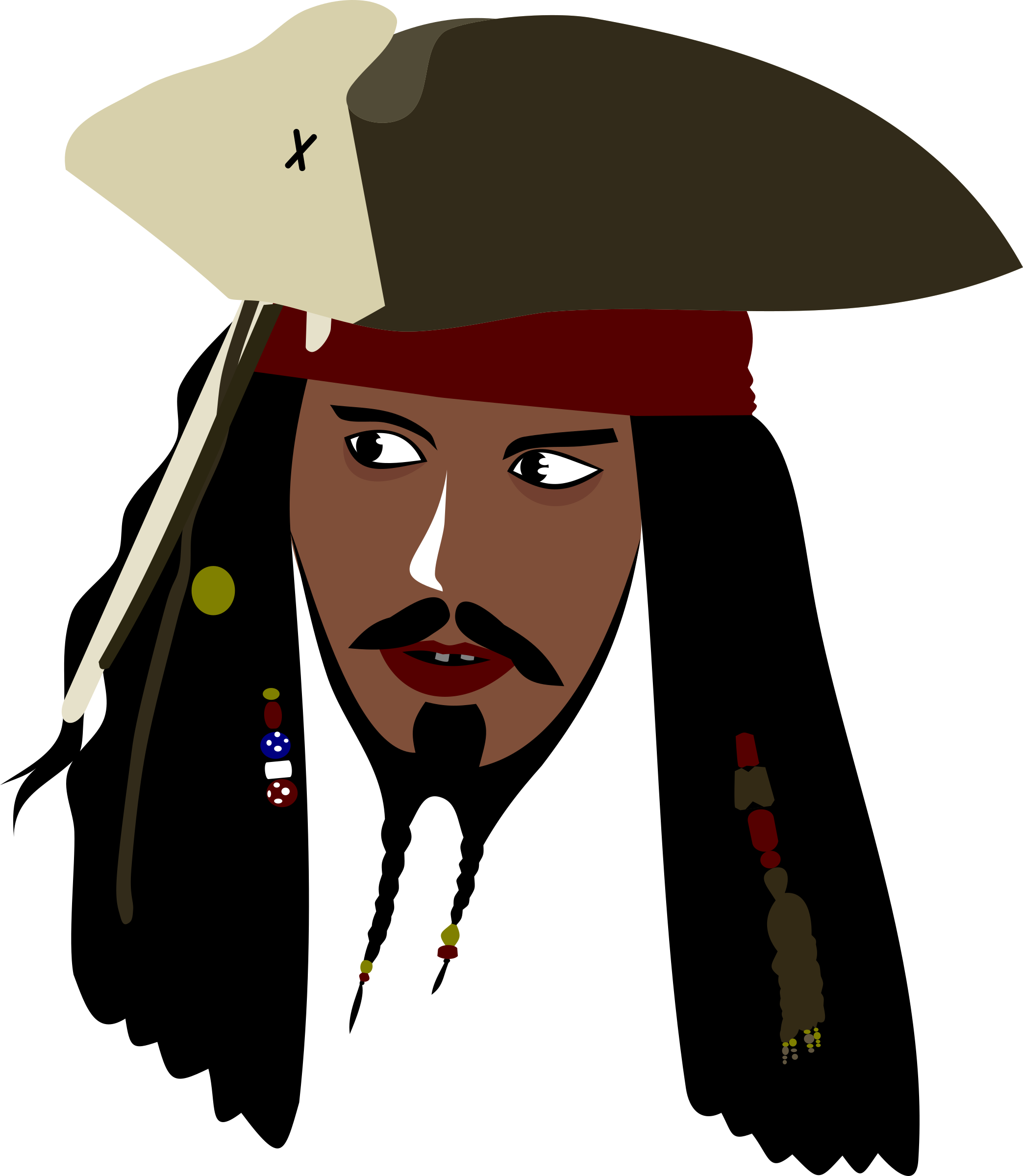 Clipart - Captain Jack Sparrow Clip Art (2087x2400)