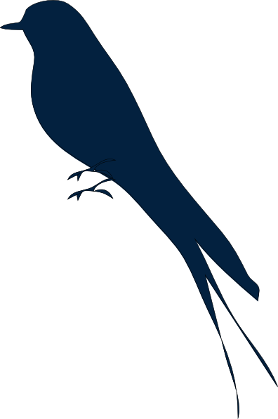 Navy Blue Bird Silhouette (396x597)