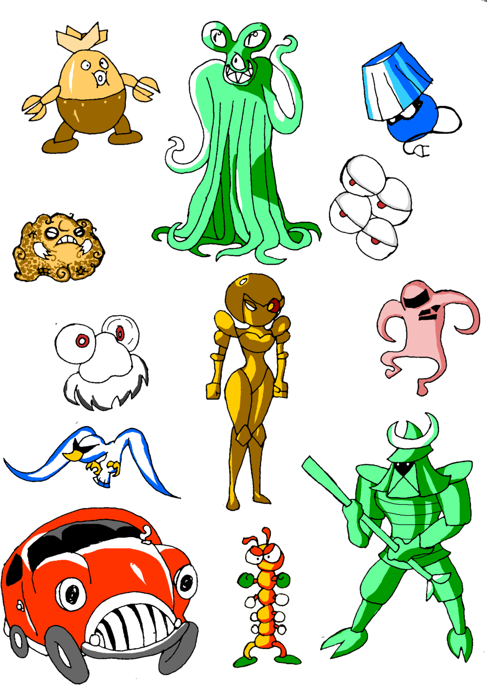 Mother Load Of Enemies By That One Guy Again - Earthbound Enemies Deviantart (1024x1408)