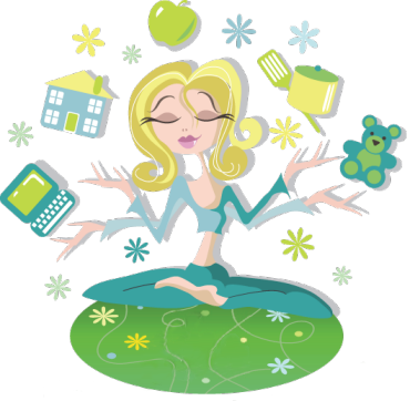 Busy Mom Cartoon Gif (370x362)