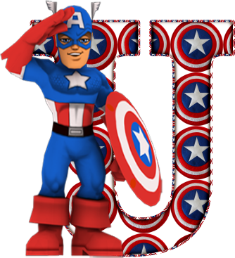 Alfabeto Del Capitán América - Letra O Capitan America (334x367)