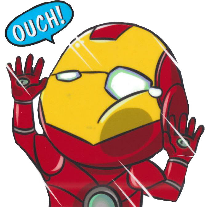 Ironman Cartooncartoni Animati Marvel Ouch Sticker - 鋼鐵 人 Q 版 桌布 (666x671)