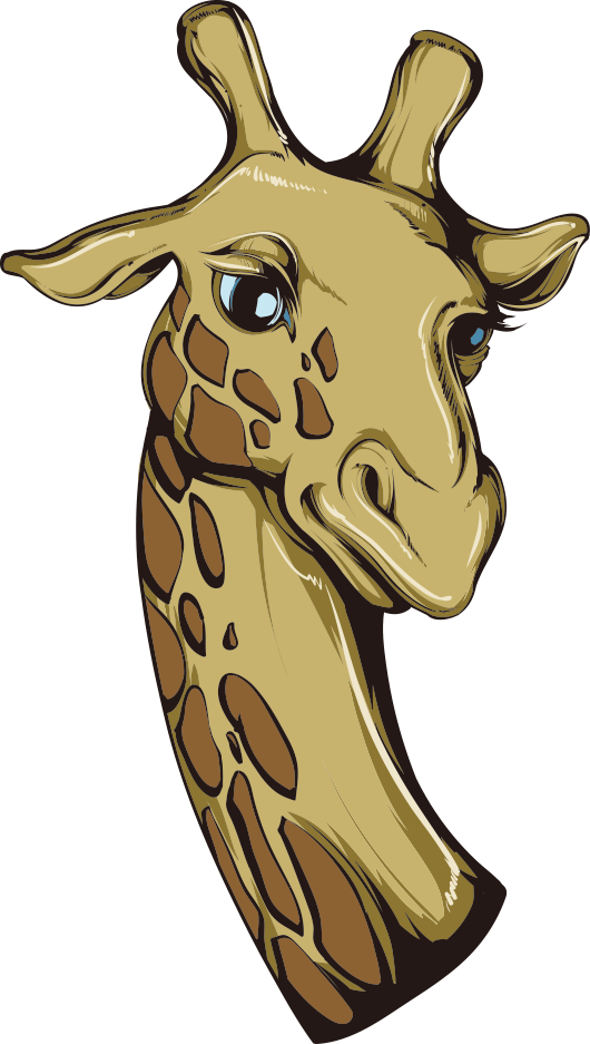 Giraffe Cartoon Lion Illustration - Giraffe Cartoon Lion Illustration (530x937)