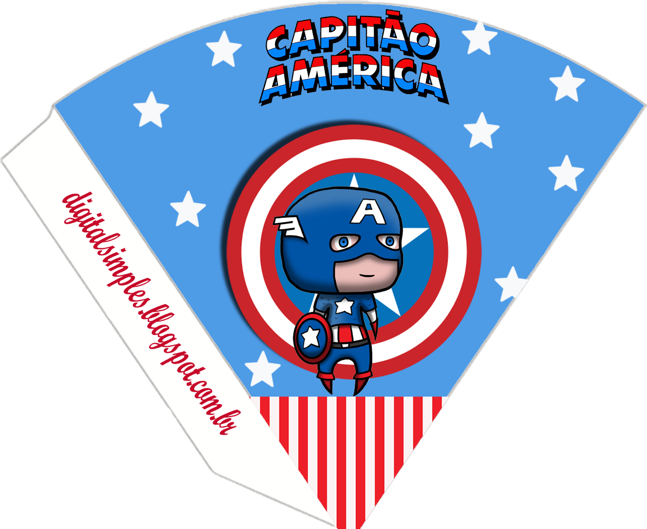 Captain America Free Printable Cones - Capitão América (1300x1063)