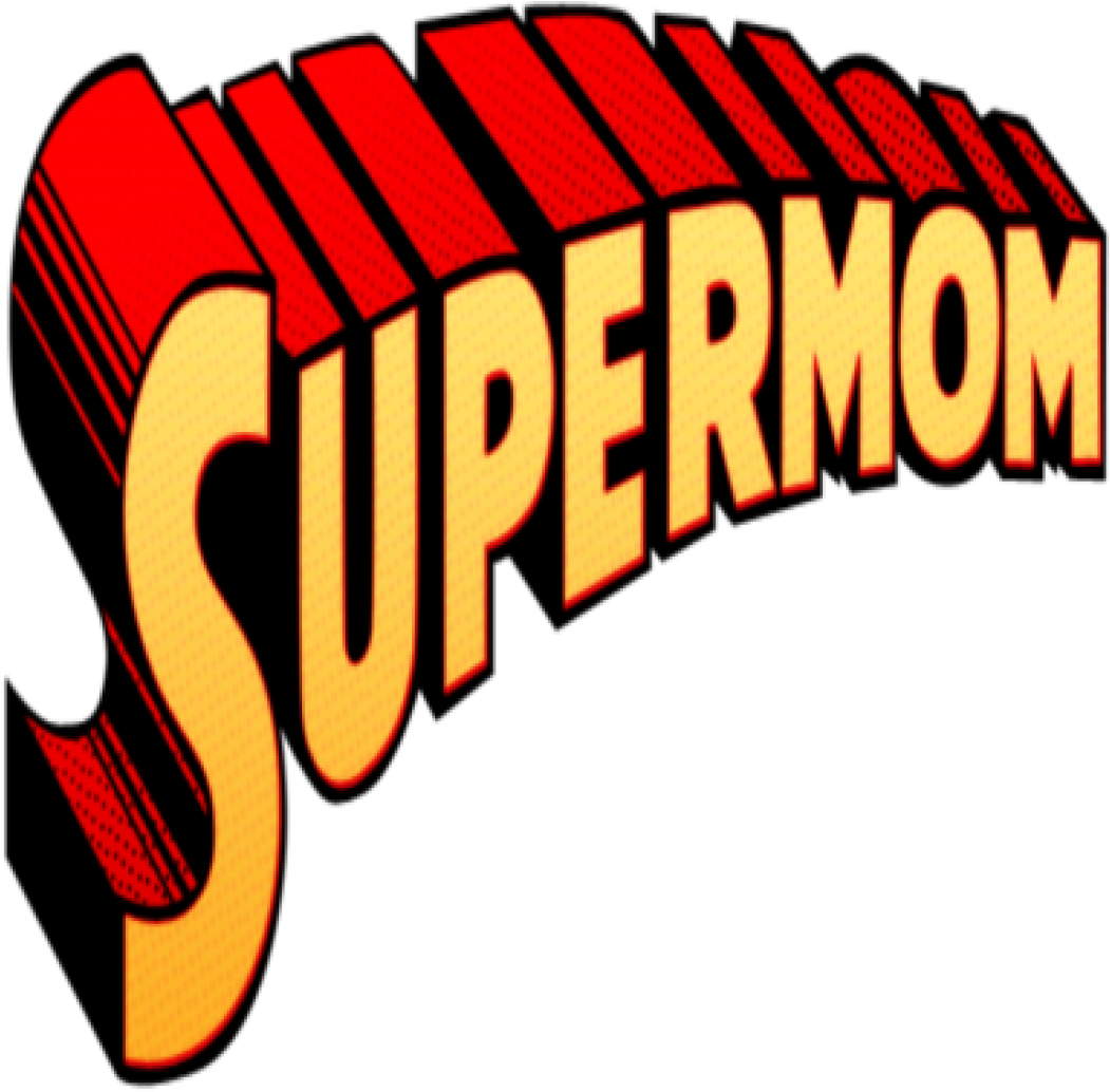 Superman Superwoman Logo Clip Art - Super Mom Transparent (1112x1079)