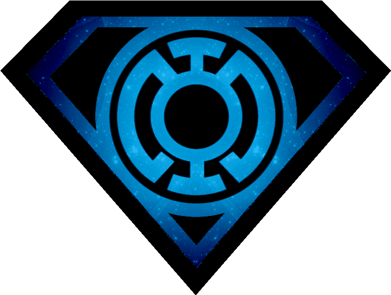 Superman Glowing Green Lantern Shield By Kalel7 On - Blue Lantern Superman Logo (825x626)