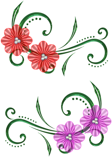 Animated Flower Images 11, - Flower And Swirl Designs (521x720)
