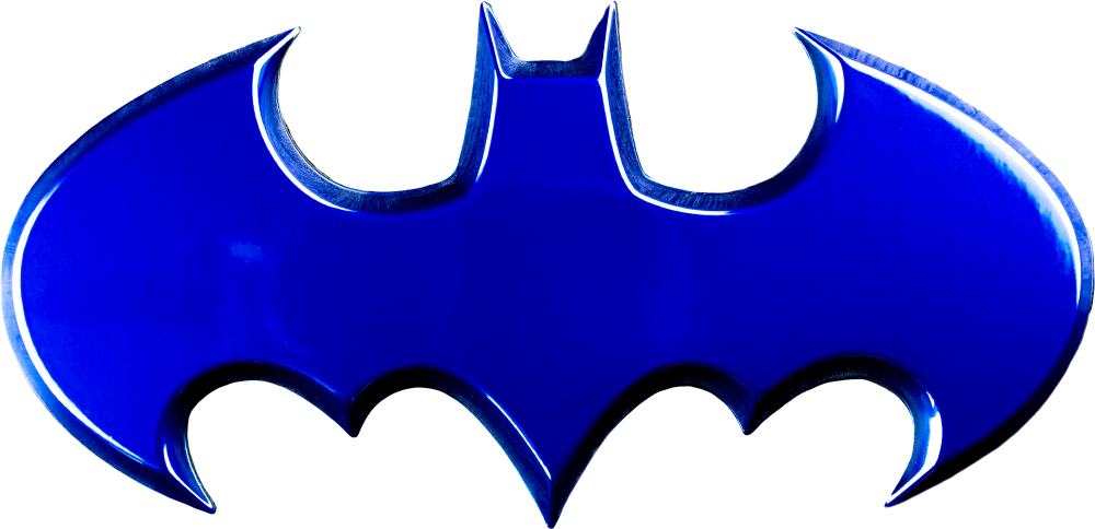 Batman Logo Blue Chrome Premium Fan Emblem By Fan Emblems - Pink Batman Logo (1000x484)