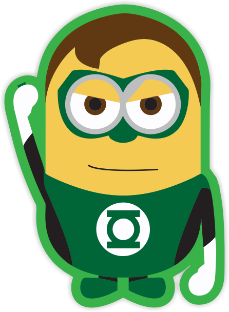 Minions L Dc Comics - Minion Green Lantern (446x608)