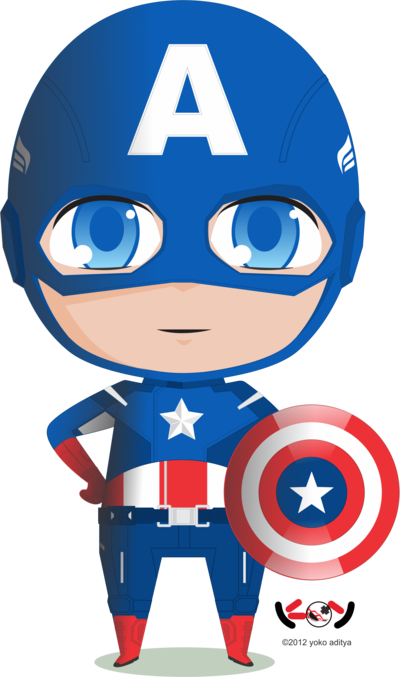 Captain America - Cartoon Captain America Vector (400x677)