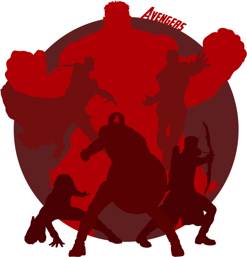 Avengers Silhouette By Davemilburn On Deviantart - T-shirt (894x894)