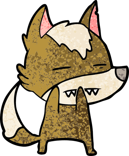 Cartoon Wolf Showing Teeth Vector Illustration Design - Wolf Cartoon (453x550)