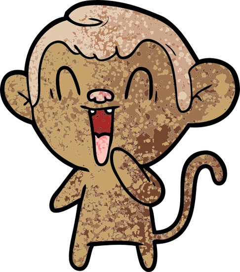 Cartoon Laughing Monkey - Illustration (486x550)