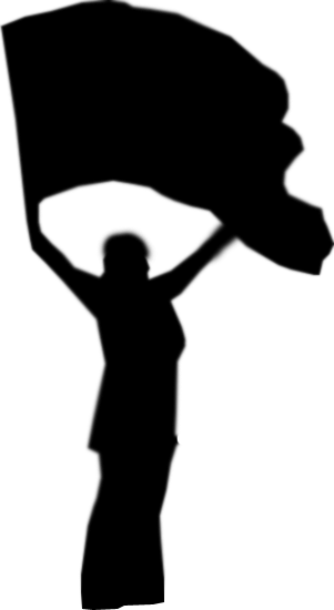 Guard Flag Clipart - Silhouette Color Guard Flag (301x550)