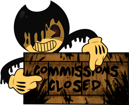 Bendy Commissions Closed Stamp By Ink-cartoon - Art (480x415)