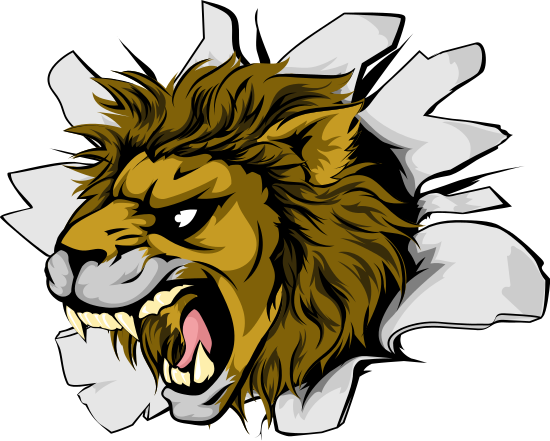 Lion Sports Mascot Breakthrough - Garras De Leon (550x441)
