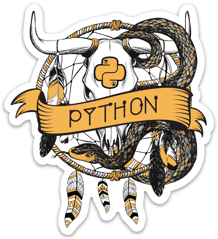 Python Illustration By /u/denholmsdead In Sticker Form - Python T Shirt Design (718x787)