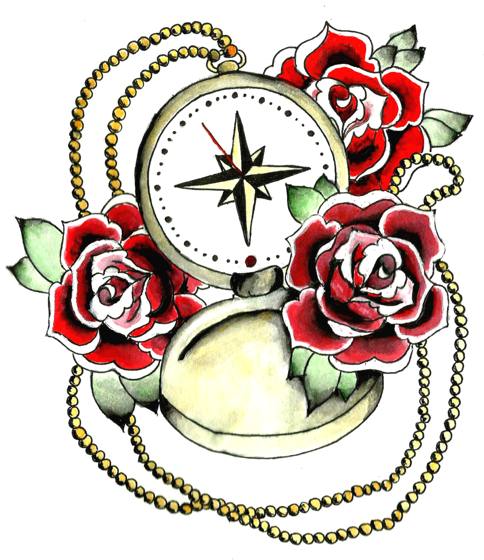 Compass Roses Tattoo Design (1024x1152)