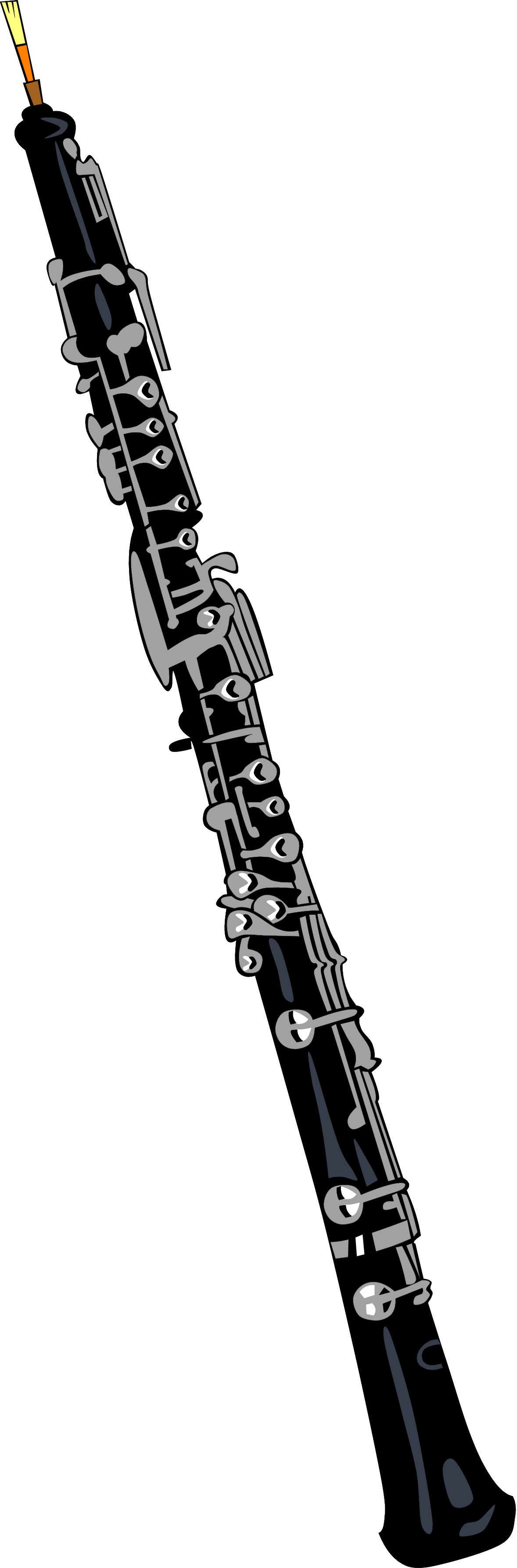 Oboe Silhouette Clip Art - Instrumentos De Viento Madera Clarinete (1178x3572)