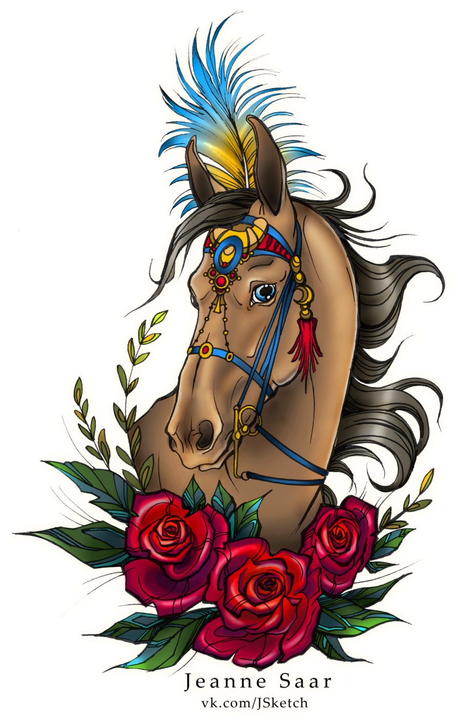 Primitive Art 40 8 Tattoo Sketch - Traditional Style Horse Tattoo (1024x1430)