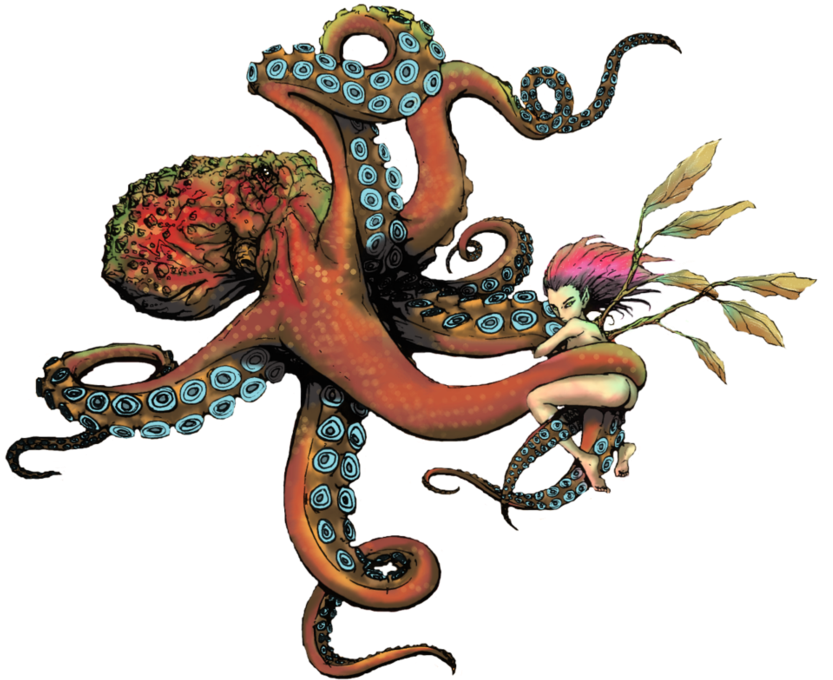 Old School Octopus Tattoo Download - Real Butterfly Wings Jewelry (1111x719)