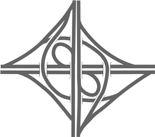 Turbine Which I Personally Like - 2 Level Cloverstack Interchange (665x586)