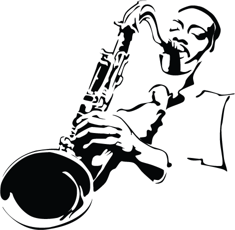 Illustration - Jazz Art Black And White (980x980)