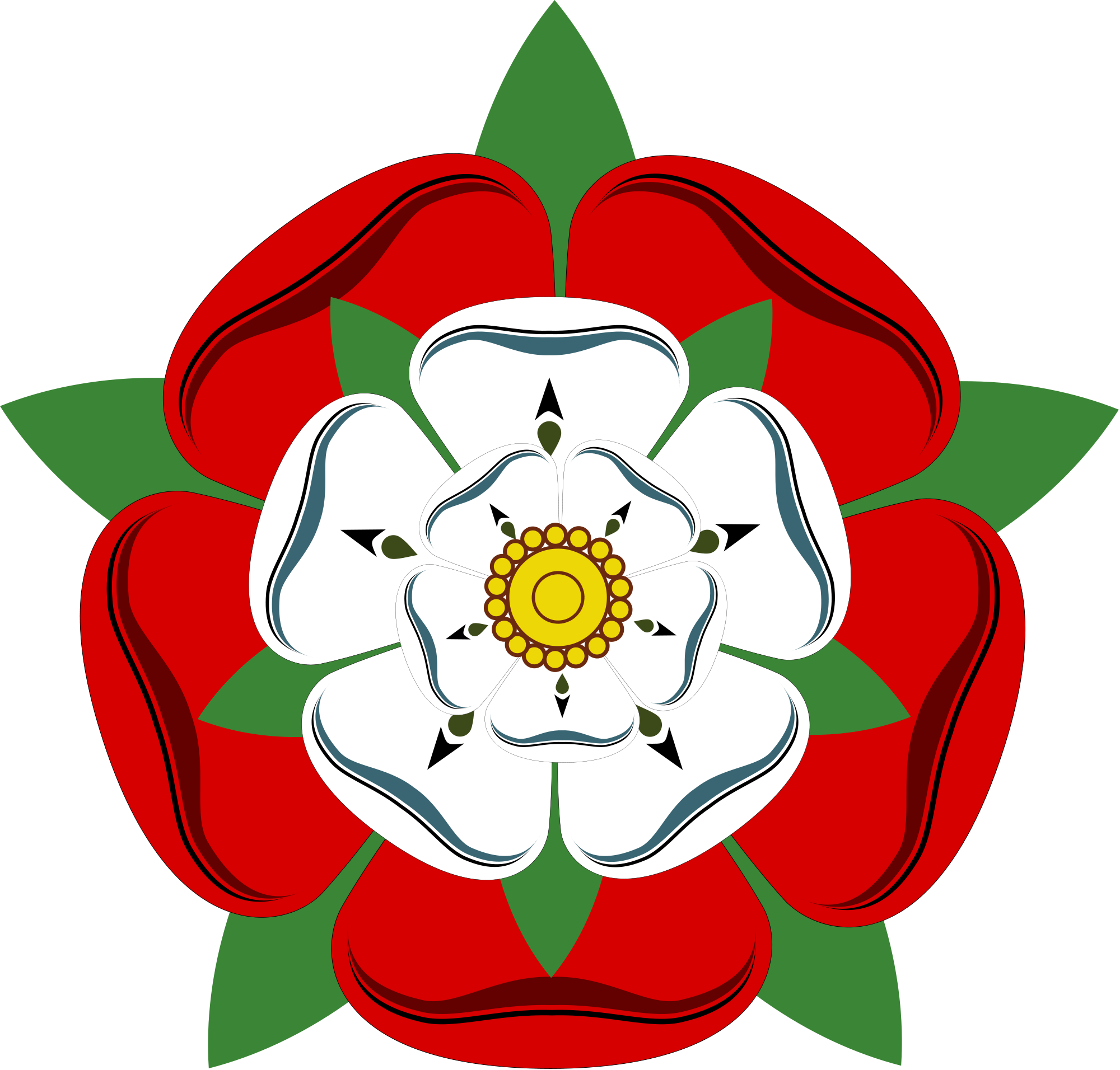 Tudor Rose Tattoo - National Emblem Of England (2000x1912)