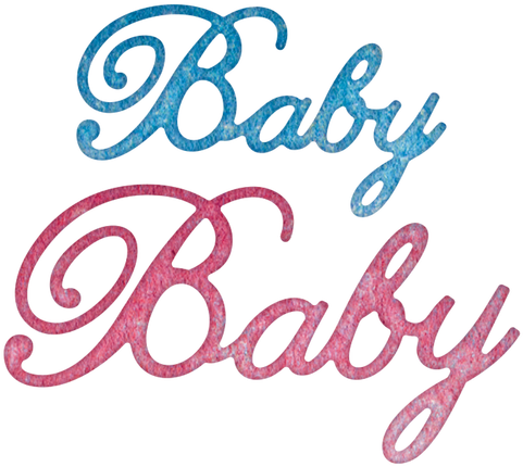 Cheery Lynn Designs Baby 2 Piece Die Set Cut Out - Word Baby In Cursive (500x500)