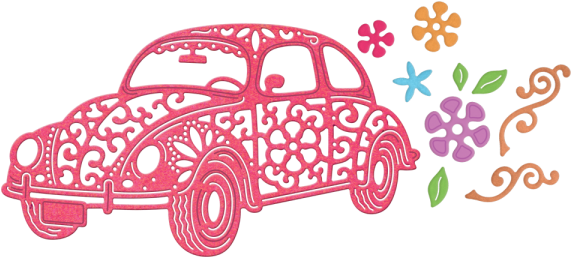 Cheery Lynn Designs Stanzform Vw Käfer / Hippy Mobile - Cheery Lynn Designs Dies - Hippy Mobile (set (600x600)