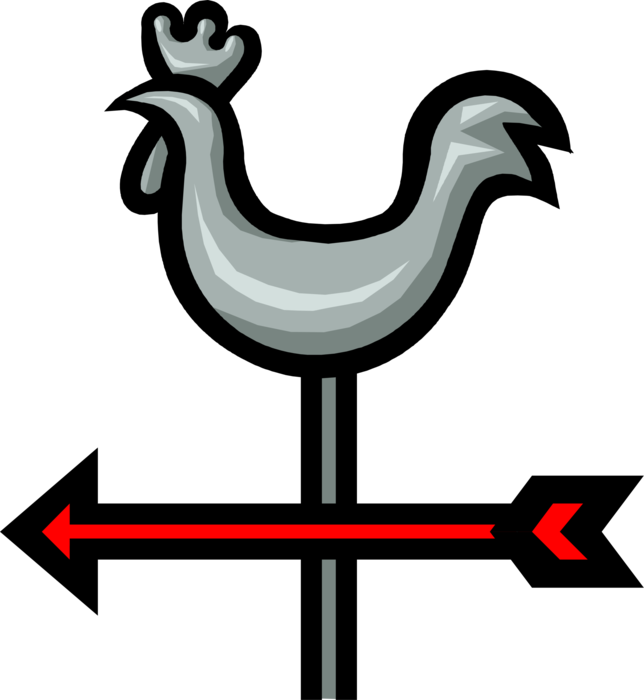 Vector Illustration Of Weather Vane Or Weathercock - Weather Vane No Background (644x700)