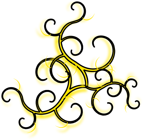 Black And Gold Swirls Clip Art At Clkercom Vector - Yellow And Black Swirls (600x585)