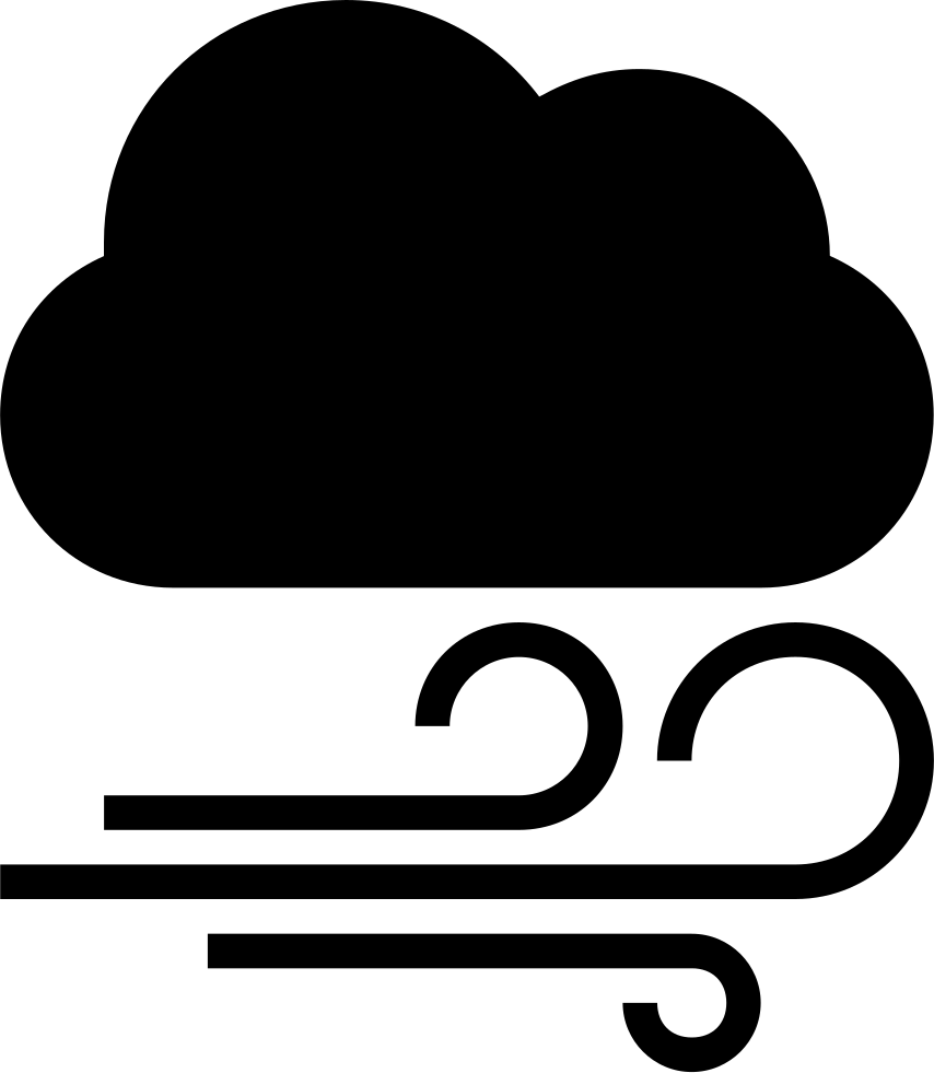 Cloud Dark Shape And Wind Lines Of Weather Interface - Icono Vientos (854x981)