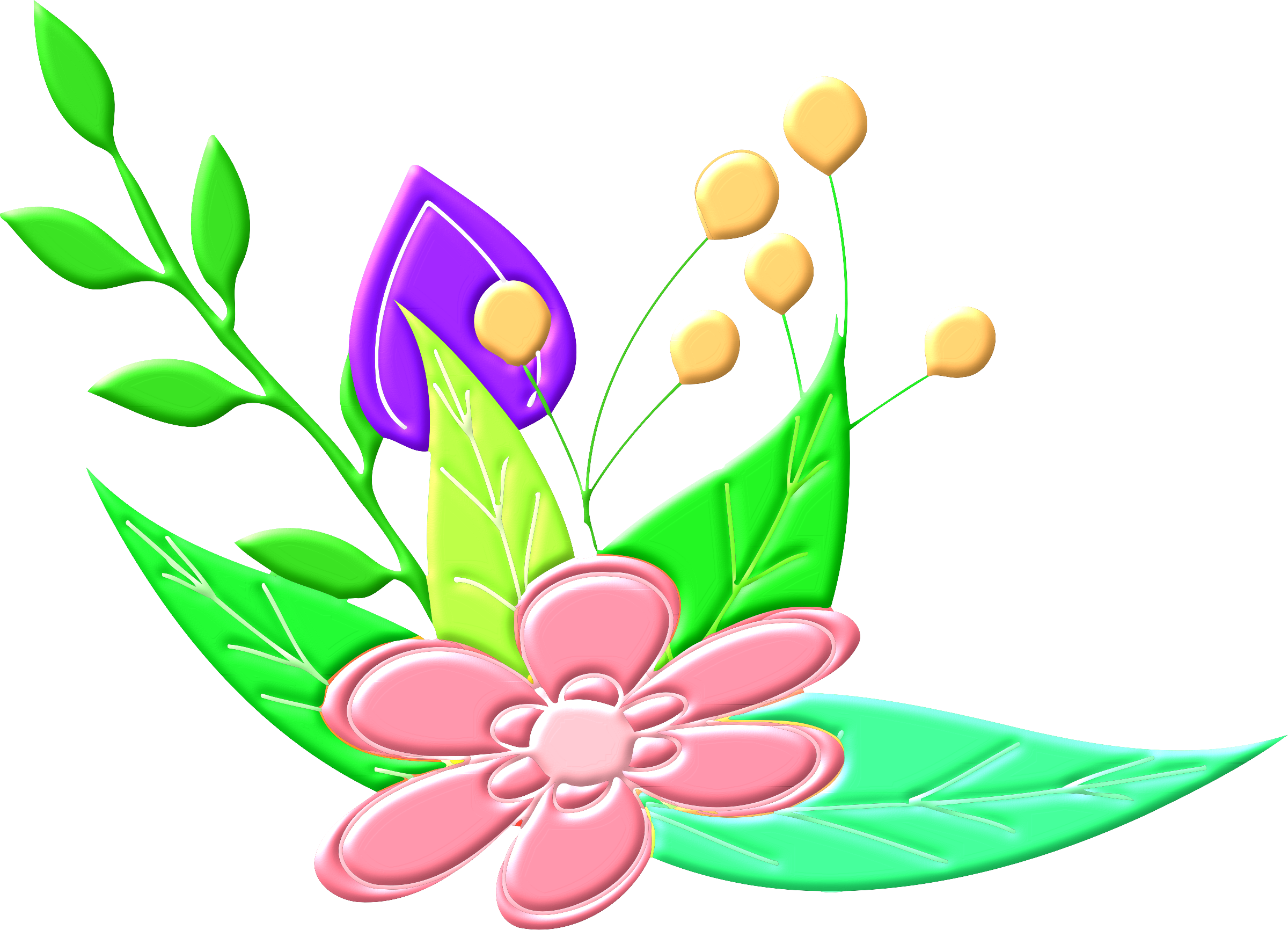 Flower Vector Png 18, - Flower Vector Png 18, (2400x1732)