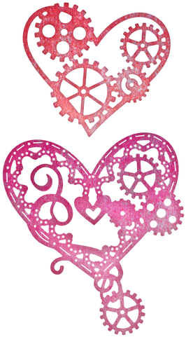 Cheery Lynn Designs Hearts 'n Gears 2 Piece Die Set - Cheery Lynn Designs Dies - Steampunk Series Hearts (500x500)