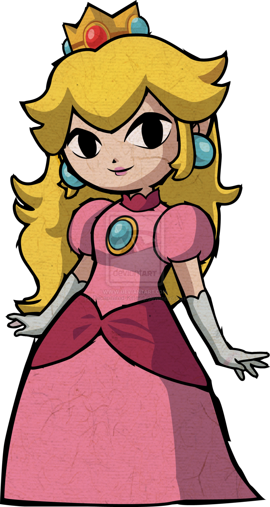 Princess Peach Drawn In The Wind Waker Style - Princess Zelda The Wind Waker (900x1687)