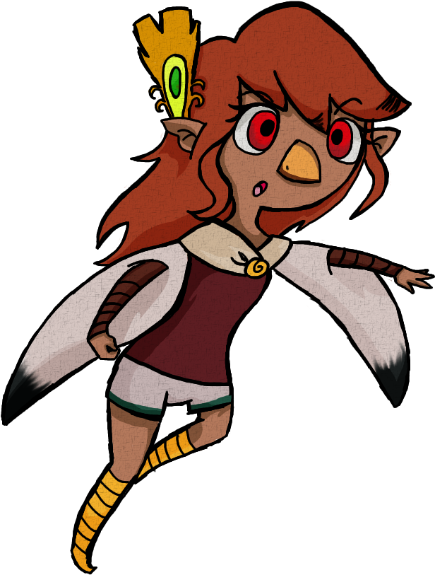 Legend Of Zelda Wind Waker- Rito Girl By Invaderdebz - Legend Of Zelda Rito (741x925)