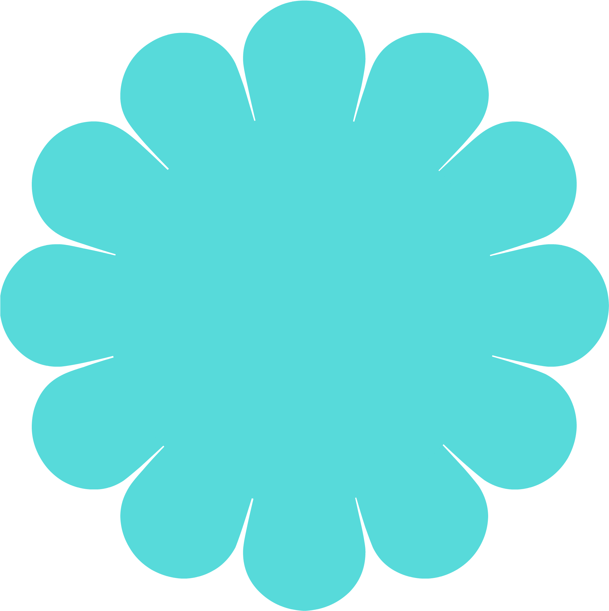 Turquoise Flower Vector Icon - Gerbera (2000x2000)
