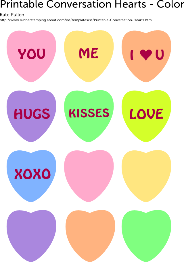 8 Images Of Printable Conversation Hearts Blank - Conversation Hearts Prints (640x911)