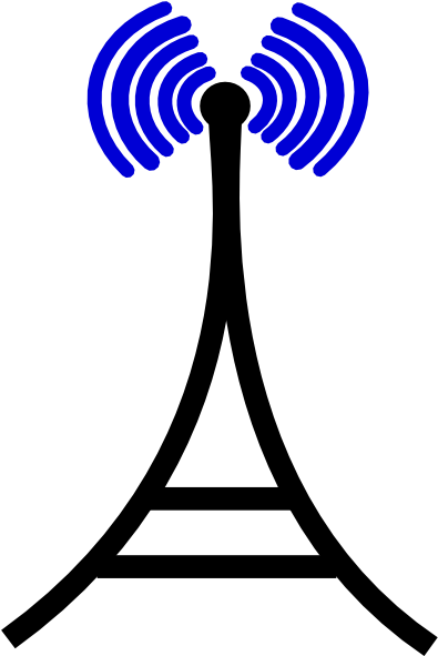 Broadcasting Tower 3 Clip Art - Radio Station Clip Art (402x592)
