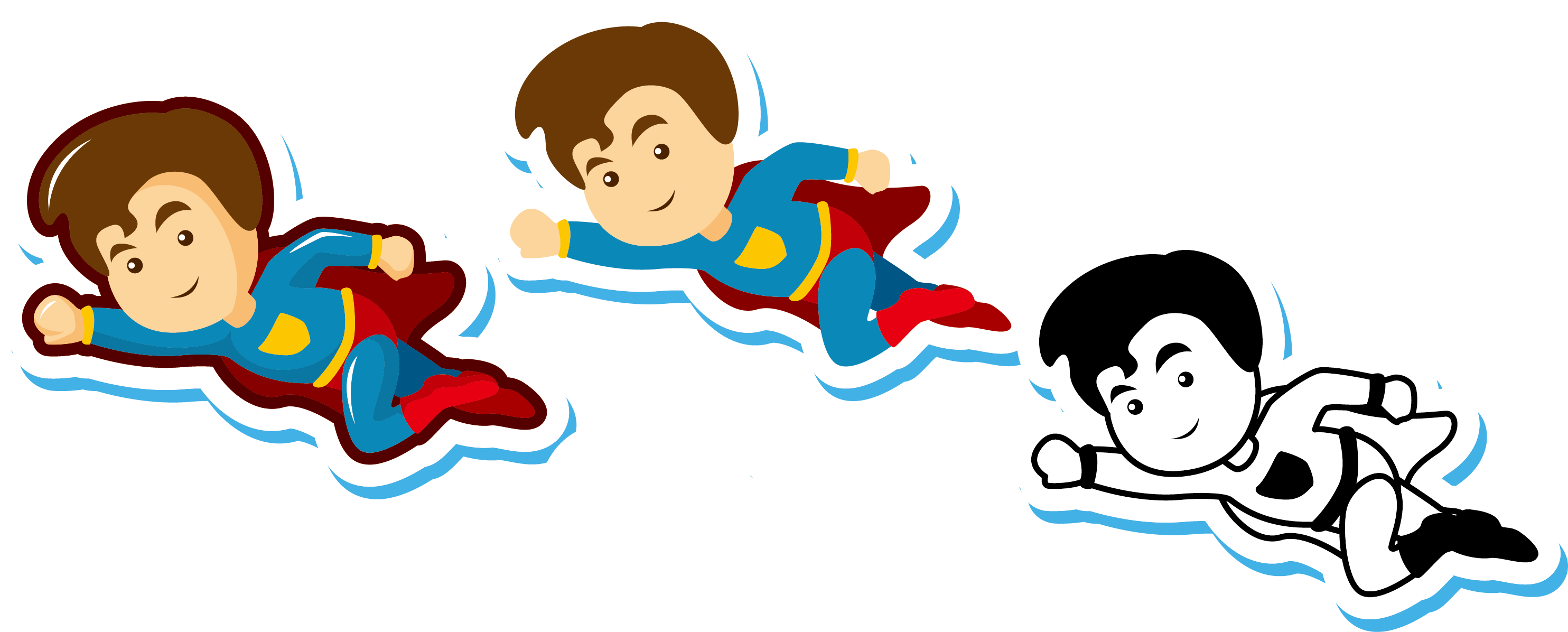 Clark Kent Flight Supergirl Cartoon - Free Vector Superhero (2968x1196)
