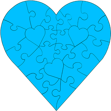 23 Piece Heart Shaped Puzzle - Puzzle (500x500)