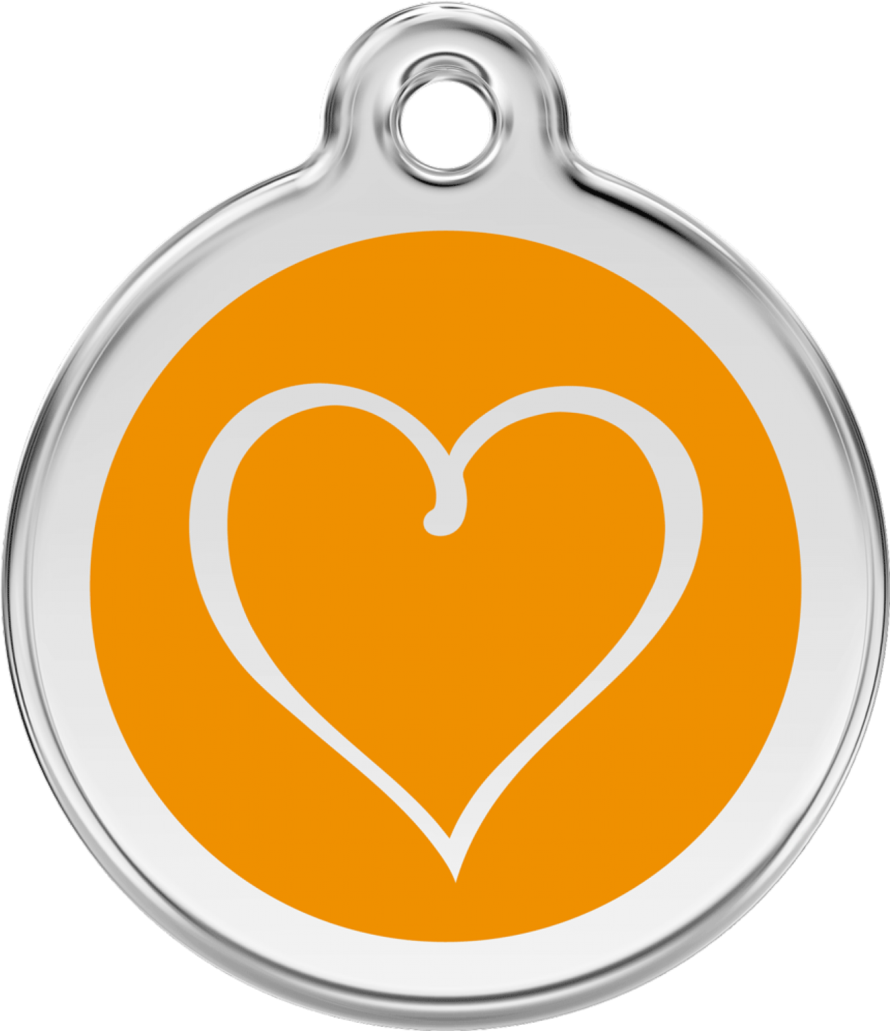 Red Dingo Stainless Steel Enameled Engraved Id Tag - Red Dingo Tribal Heart Pet Id Tag - Orange (1500x1500)