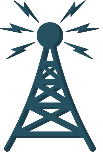 Amateur Radio - Cartoon Cell Phone Towers (395x581)
