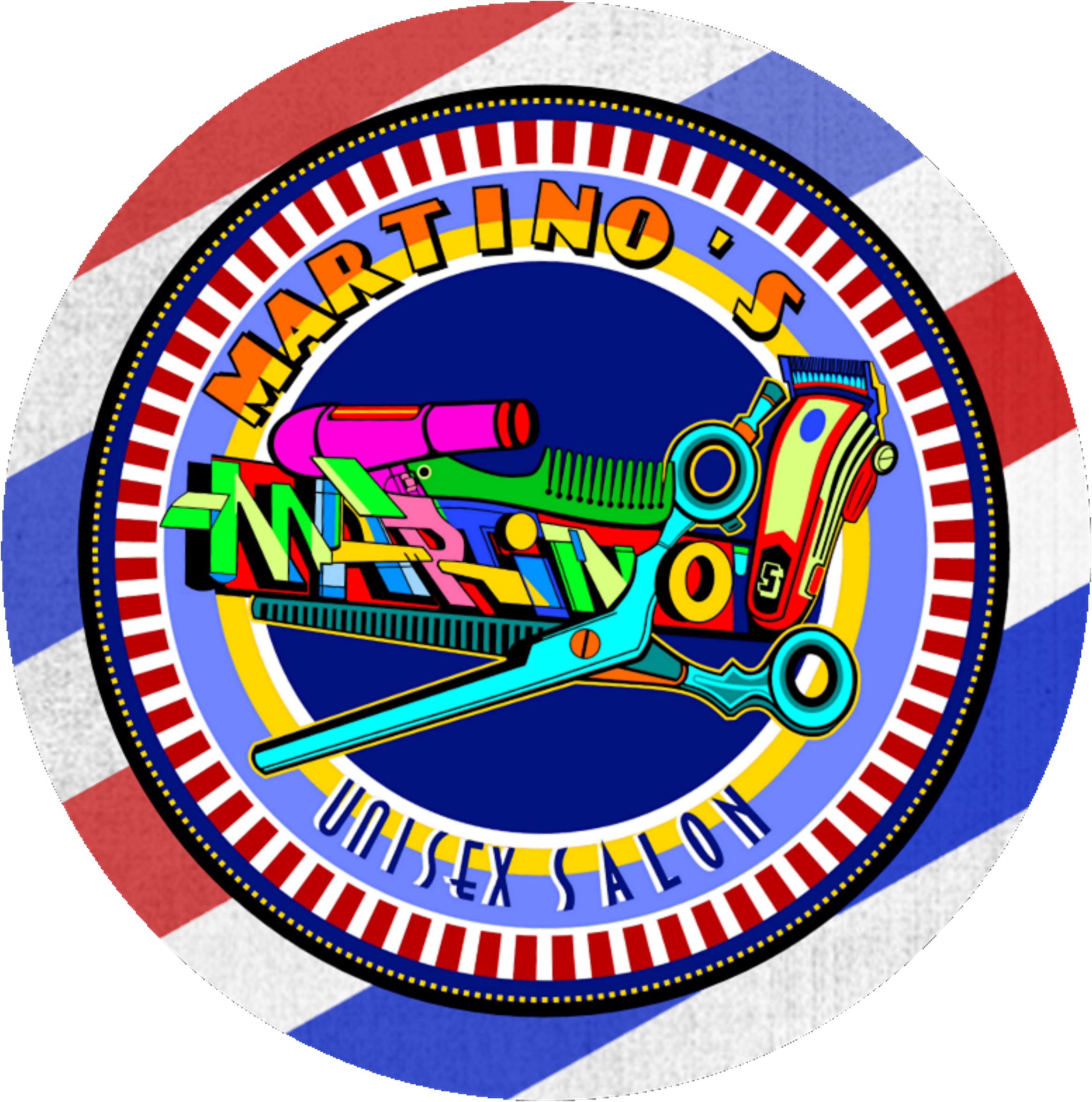 Martino's Unisex Salon, Window Graphic, - Circle (2400x2634)