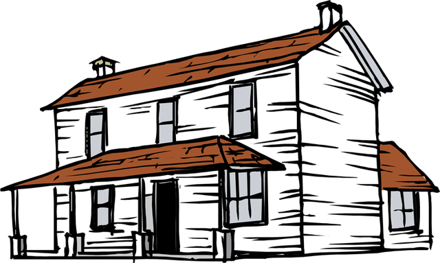 Houses And Buildings Clip Art And Buildings Clip Art - Farmhouse Clipart (640x383)