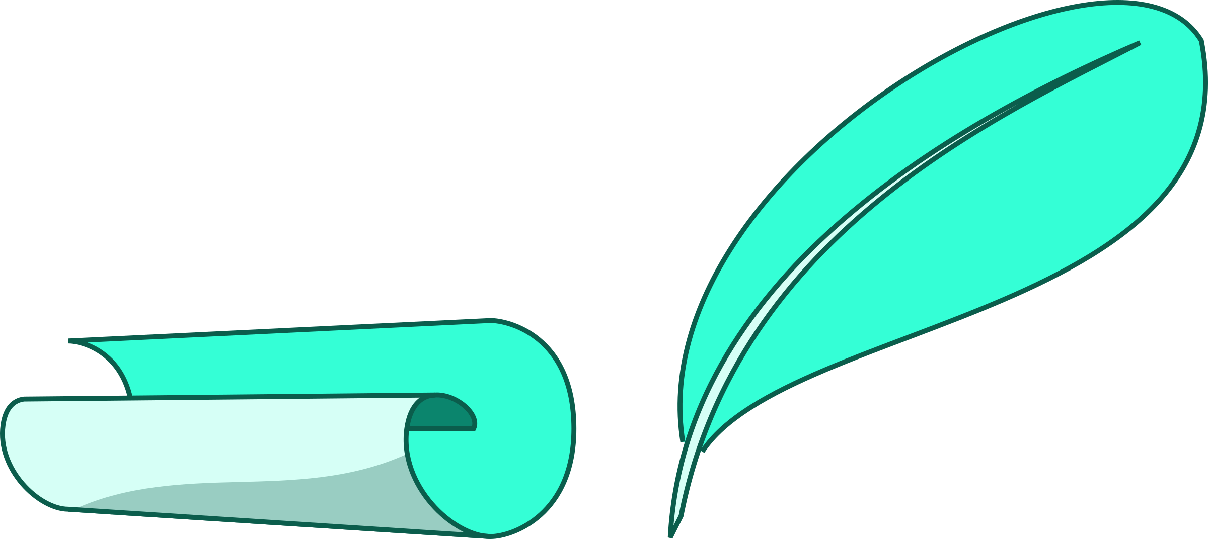 Big Image - Feather Vector Png (2400x1072)