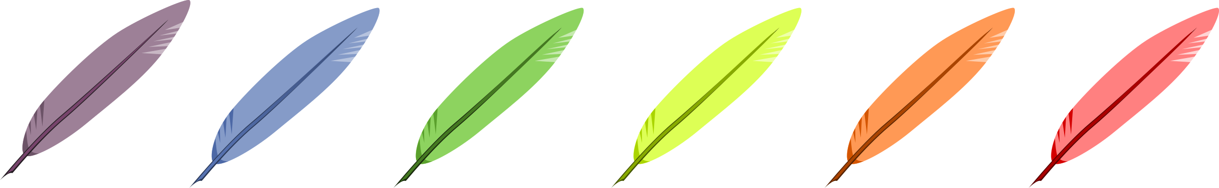 Big Image - Feathers Clipart Png (2400x372)